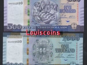 B449-LIBERIA-2022賴比瑞亞紙幣-500.1000 Dollars（362）