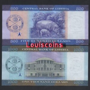 B449-LIBERIA-2022賴比瑞亞紙幣-500.1000 Dollars（362）