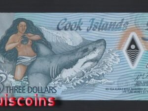 B451-COOK ISLANDS-2021庫克群島塑膠紙幣3 Dollars(184)