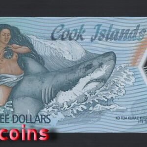 B451-COOK ISLANDS-2021庫克群島塑膠紙幣3 Dollars(184)