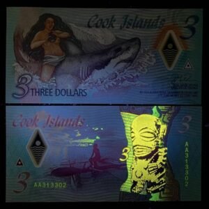 B451-COOK ISLANDS-2021庫克群島塑膠紙幣3 Dollars(184)