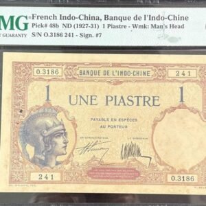 460-1 B460-FRENCH INDOCHINA-1927-31法屬印度支那紙幣-1 Piastre(O)