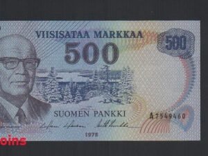 B474-FINLAND-1975芬蘭鈔票-500 Markkaa(O)