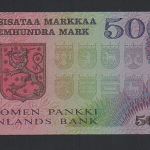 474-2 B474-FINLAND-1975芬蘭鈔票-500 Markkaa(O)