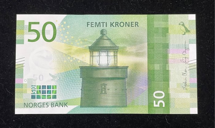 478-1 B478-NORWAY-2017挪威紙幣,50 Kroner(B)