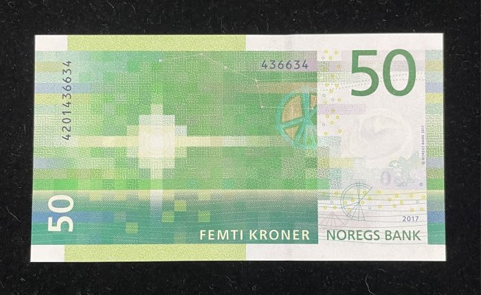 478-2 B478-NORWAY-2017挪威紙幣,50 Kroner(B)
