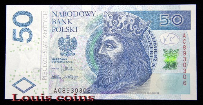 B486-POLAND --2012＆2017波蘭紙幣50 Złotych(B)