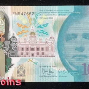 487-2 B487-SCOTLAND-2021蘇格蘭塑膠紀念紙幣,100 Pounds(B)