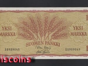 B489-FINLAND-1963芬蘭鈔票-1 Markka(18)