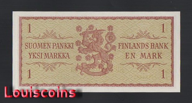 489-2 B489-FINLAND-1963芬蘭鈔票-1 Markka(18)