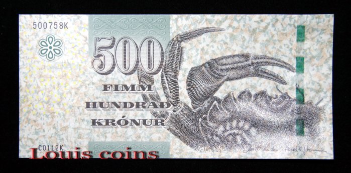 490-1 B490-FAEROE ISLANDS--2011法羅群島紙幣500 Krónur(B)