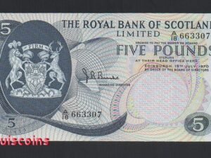 B495-IRELAND-1970蘇格蘭鈔票5 Pound(O)