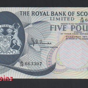 B495-IRELAND-1970蘇格蘭鈔票5 Pound(O)