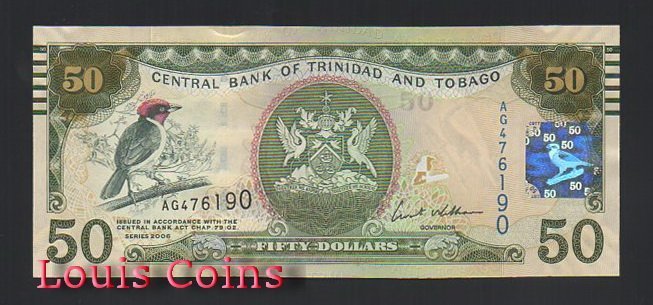 504-1 B504-TRINIDAD & TOBAGO--2006千里達及托巴哥共和國50 Dollar(697)