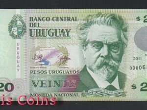 B515-URUGUAY--2011烏拉圭塑紙鈔20 Pesos Uruguayos（666)