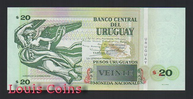 515-2 B515-URUGUAY--2011烏拉圭塑紙鈔20 Pesos Uruguayos(666)