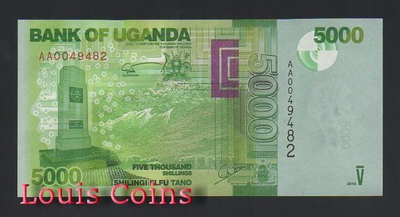B518-UGANDA--2010烏干達紙幣5.000 Shillings(593)
