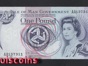 B521-ISLE OF MAN-2009男人島(曼島)紙幣,1 Pounds(B)