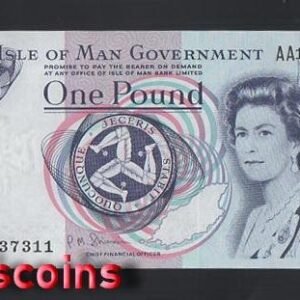 521-1 B521-ISLE OF MAN-2009男人島(曼島)紙幣,1 Pounds(B)