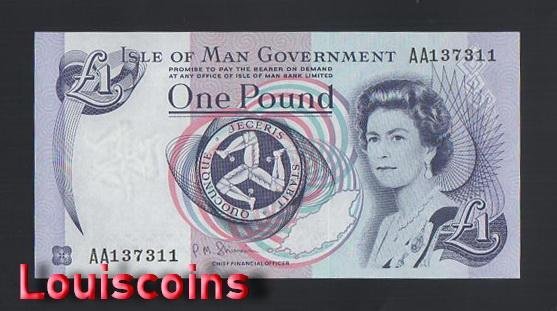 521-1 B521-ISLE OF MAN-2009男人島(曼島)紙幣,1 Pounds(B)