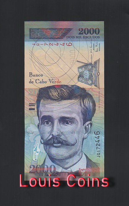 B523-CAPE VERDE-1999維德角(佛得角)紙幣2.000 Escudos(B)