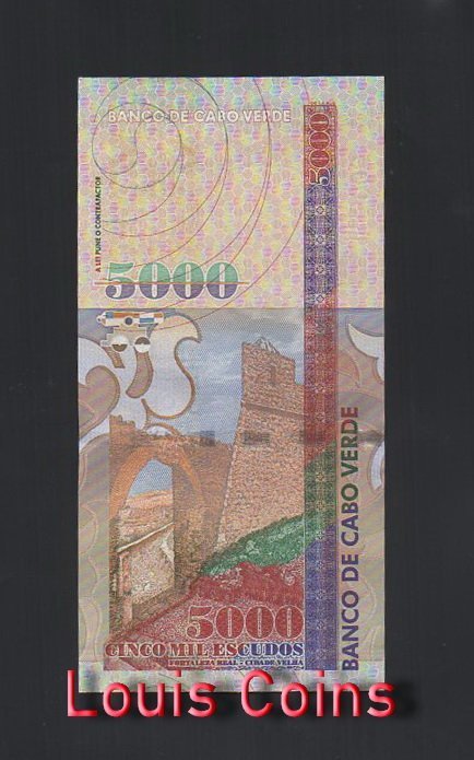B524-CAPE VERDE-2000維德角(彿德角)紙幣5.000 Escudos(B)