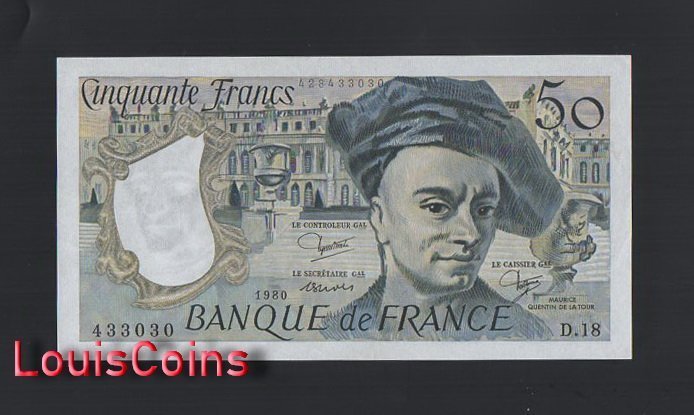 B532-FRANCE-1976-1992法國紙幣,50 Francs(B)