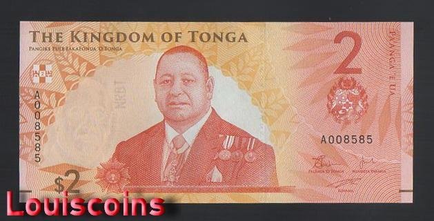 535-1 B535-TONGA-2023東加(湯加)紙幣,2 Paanga(1012)