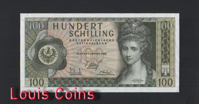 B537-AUSTRIA-1969奧地利紙幣,100 Schilling(BO)