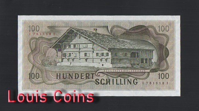 B537-AUSTRIA-1969奧地利紙幣,100 Schilling(BO)