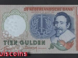 538-1 B538-NETHERLANDS-1953荷蘭紙幣,10 Gulden(BO)