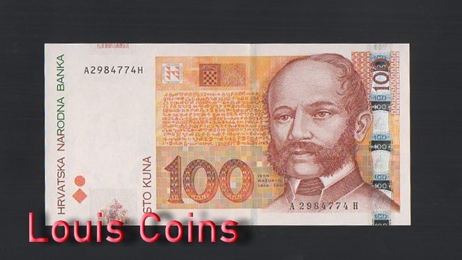 B539-CROATIA-2002 & 2012克羅地亞紙幣,100 Kuna(O)