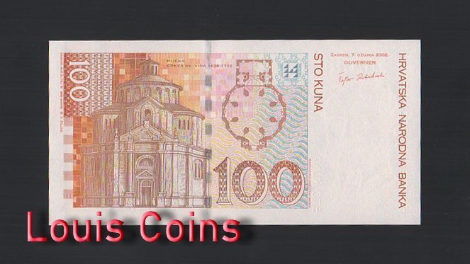 B539-CROATIA-2002 & 2012克羅地亞紙幣,100 Kuna(O)