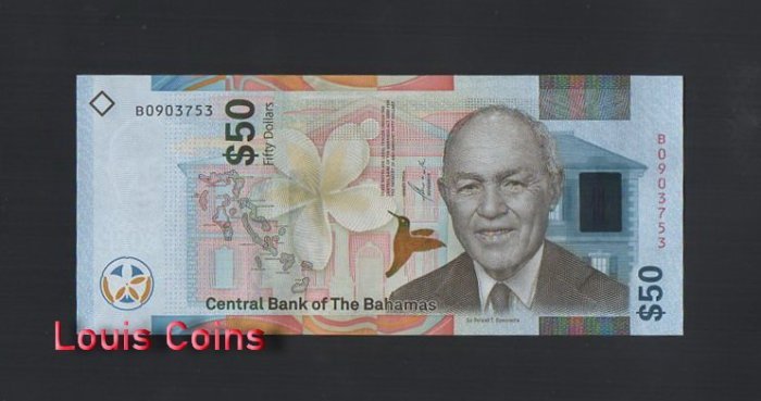 B545-BAHAMAS-2019巴哈馬紙幣 50 Dollars(B)