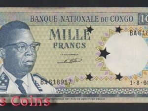 B548-CONGO-- 1964剛果民主共和1.000 Francs(B)