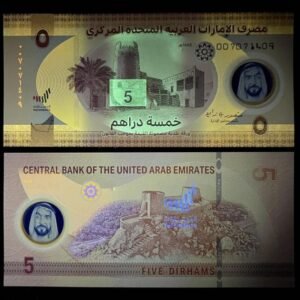 B553-UNITED ARAB EMIRATES-2022阿拉伯聯合大公國塑膠鈔票5 Dirhams(859)