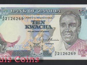 B560-ZAMBIA-1989-1991尚比亞紙幣10 Kwacha(B)
