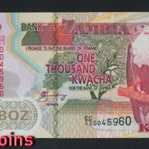 561-1 B561-ZAMBIA-2003-2012尚比亞(贊比亞)塑膠紙幣,1000 Kwacha(747)