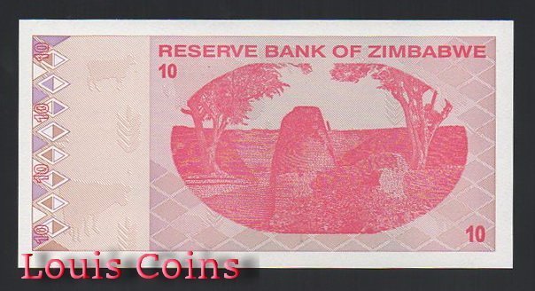 565-2 B565-ZIMBABWE--2009辛巴威紙幣10 Dollars(744)