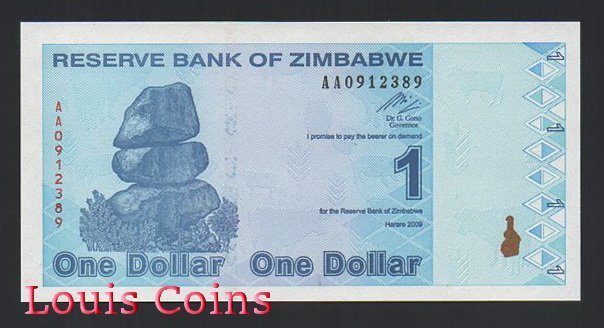 566-1 B566-ZIMBABWE--2009辛巴威紙幣1 Dollar(743)