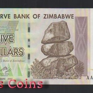 568-1 B568-ZIMBABWE--2007辛巴威紙幣5 Dollars(741)