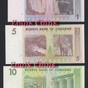 570-2 B570-ZIMBABWE--2007辛巴威小面值紙幣(五張1套)(804)