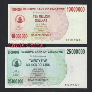 571-1 B571-ZIMBABWE--2008辛巴威大面值紙幣(七張1套)(BO)