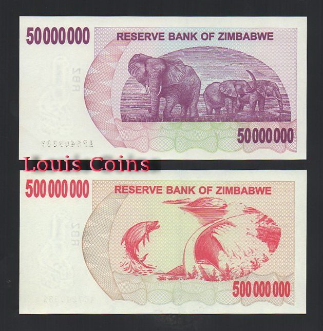 571-4 B571-ZIMBABWE--2008辛巴威大面值紙幣(七張1套)(BO)