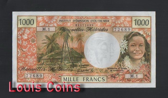 573-1 B573-NEW HEBRIDES-(1970-1978)新赫布里底島紙幣(1300)