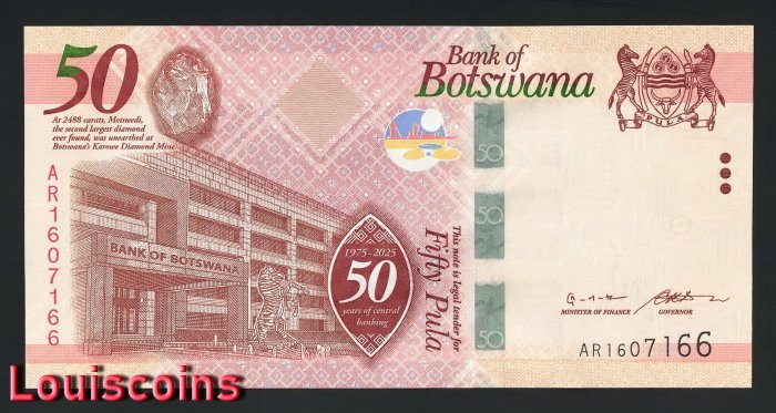 583-2 B583-BOTSWANA-2025波札那紀念紙幣-50 Pula(1314)