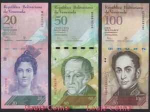 587-1 B587-VENEZUELA--委內瑞拉紙幣三套(共21張)(O)