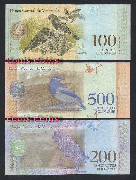 587-10 B587-VENEZUELA--委內瑞拉紙幣三套(共21張)(O)