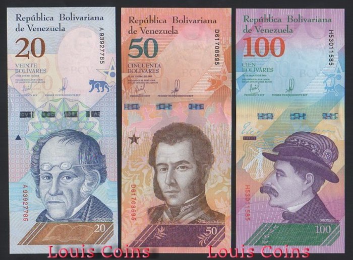 587-11 B587-VENEZUELA--委內瑞拉紙幣三套(共21張)(O)