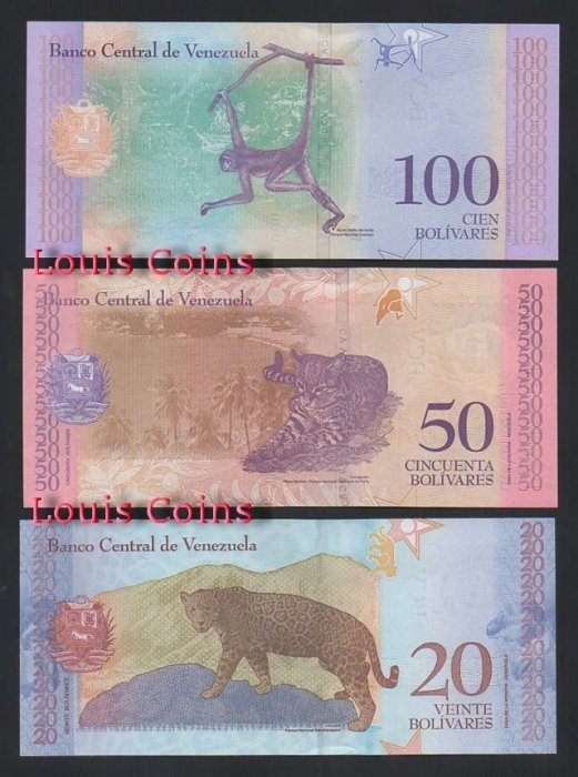 587-12 B587-VENEZUELA--委內瑞拉紙幣三套(共21張)(O)